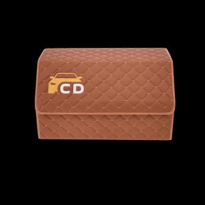Brown Car Trunk Organizer 20x11x12 - Foldable SUV Storage Box, Stylish and Durable Accessory