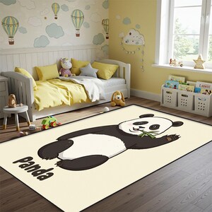 Alfombra de panda, alfombra en blanco y negro, alfombra dulce, alfombra para habitación de niña, alfombra para habitación de niño, alfombra para niños y adolescentes, alfombra de cocina, alfombra linda, alfombra feliz, alfombra sonriente,