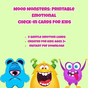 Mood Monsters: afdrukbare emotie-incheckkaarten voor kinderen (vanaf 3 jaar)