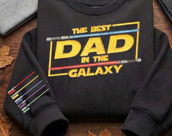 Embroidered Star Wars Dad Sweatshirt, Personalized Name I Am Their Father Shirt,Disney Dad Shirt,Dad Gifts with Kids Names,Father's Day Gift