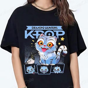 Demon Hunter Tiger shirt, Derpy the Tiger And Bird Demon Hunter Tiger Tee, Hunters Tiger fan, Kpop Saja Boys Shirt, Kpop Demon Hunters
