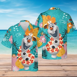Olaf Frozen Hawaiian Shirt, Summer Vacation Aloha Shirt, Dlsney Beach Shirt,Olaf Aloha Summer Shirts, Hawaii Shirt For Adult & Youth