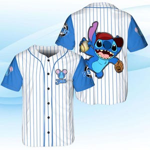 Stitch Dog Baseball Jersey, Disneyland Family Matching shirt,  Croptop Baseball Stitch, Cartoon Baseball Tee for Toddler Kid & Youth