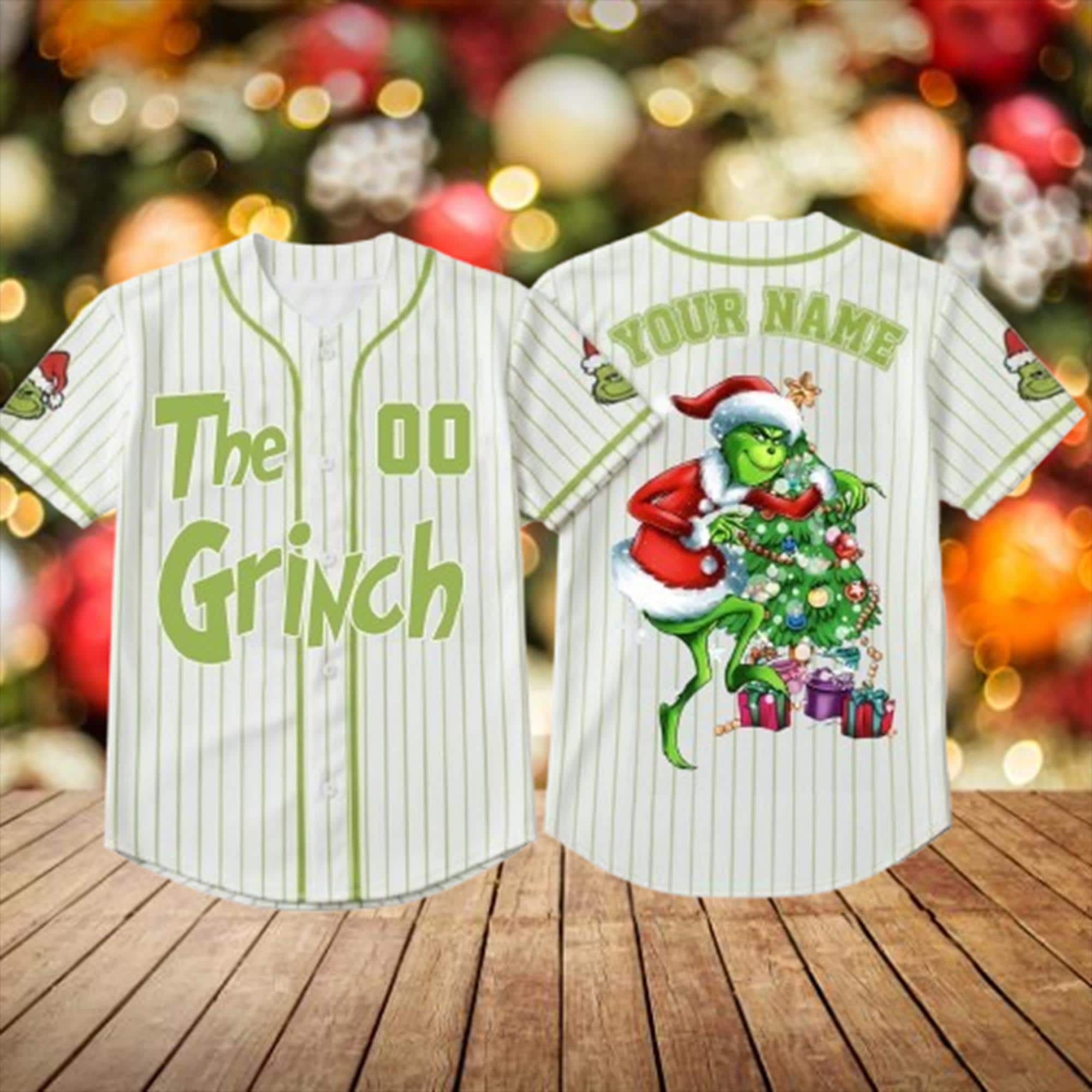 Discover Personalized Funny Character Christmas Baseball Jersey for Family