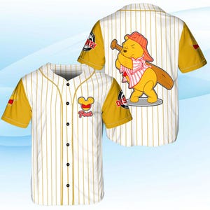 プーさんベースボールジャージ、ディズニーランドファミリーマッチングシャツ、クロップトップベースボールくまのプーさん、幼児・子供用漫画ベースボールTシャツ
