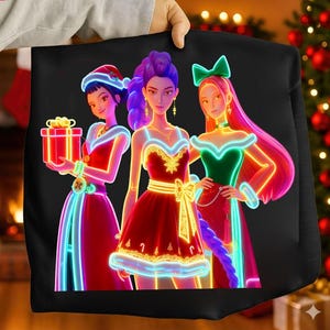 Christmas Huntrix Kpop Demon Hunters Neon Christmas PNG, Kpop Huntrix PNG Bundle |KPop Demon Hunters Clipart |Huntrix Shirt Digital Download