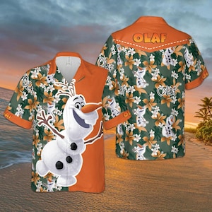 Olaf Hawaiian Shirt, Summer Vacation Shirt, Dlsney Beach Shirt, Olaf Tropical Summer Shirts, Hawaii Shirt For Adult & Youth