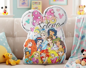 Disney Princess Pillow, Birthday Girl Plush Pillow Case, Disney Baby Girl Home Sofa Decoration, Disney Castle Pillow Cover,Disney Home Decor