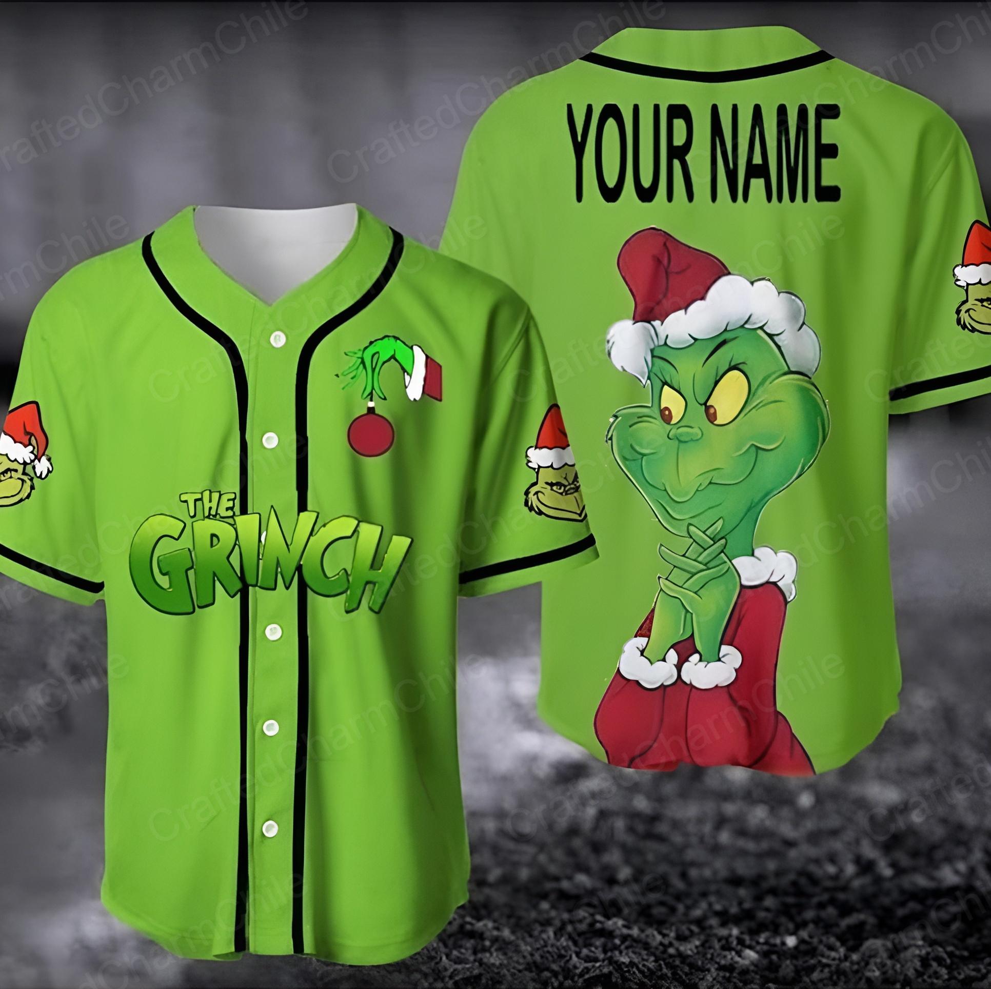 Discover Custom Funny Character Baseball Jersey for Men Women Kids Christmas Grin Sports Shirt