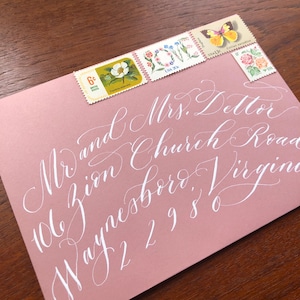 Hand Calligraphy Sample Wedding Invitation Envelope for Flat Lay, Photography, Keepsake