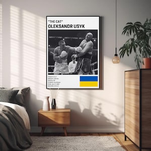 Oleksandr Usyk Poster, Boxer Fighter Wall Art Decor, The Cat, Boxing, Boxer,
