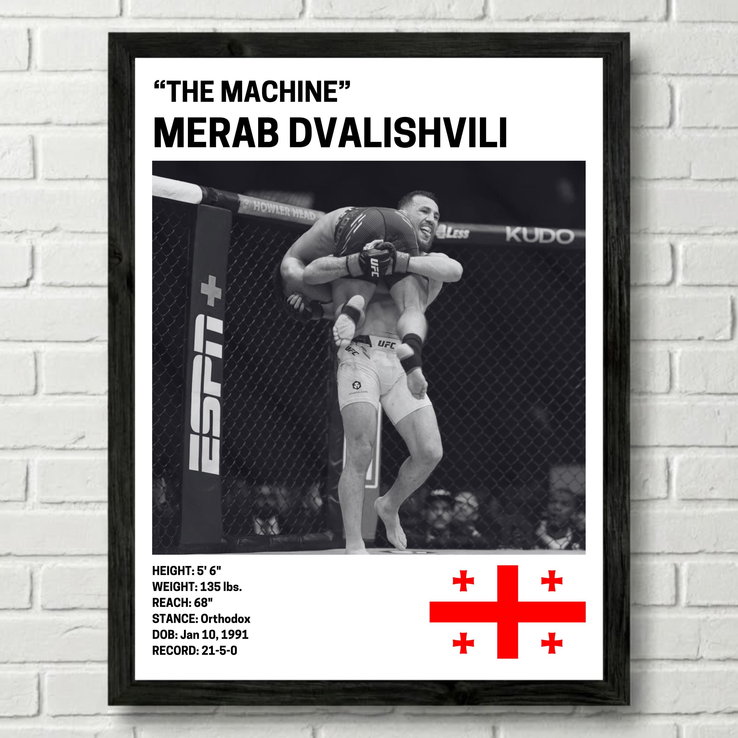 Merab Poster Merab Dvalishvili Poster, Fighter Wall Art Decor, UFC, Mixed Martial ...
