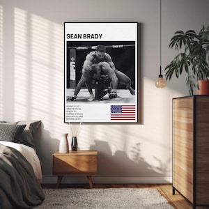 Pôster de Sean Brady, decoração de parede de lutador, MMA, impressão de artes marciais mistas