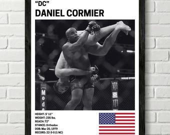 Plakat Daniela Cormiera, dekoracja ścienna z zawodnikiem, UFC, grafika z mieszanymi sztukami walki, MMA Canva do domowej siłowni, dekoracja ścienna dla kibica sportowego, męska jaskinia