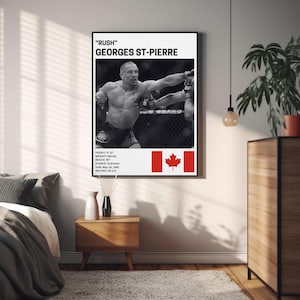 Georges St-Pierre Poster, Fighter Wall Art Decor, Rush, MMA, Mixed Martial Arts Print
