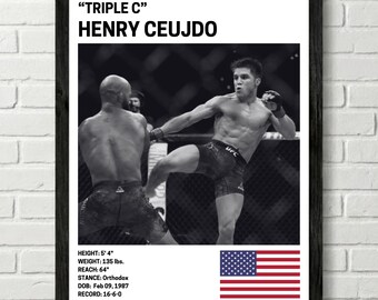 Henry Cejudo Poster, Fighter Wall Art Decor, UFC, Mixed Martial Arts Print, mma Canva for Home Gym, Sports Fan Wall Decor, Man Cave