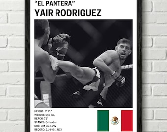 Plakat Yaira Rodrigueza, dekoracja ścienna z zawodnikiem, UFC, grafika z mieszanych sztuk walki, MMA Canva do domowej siłowni, dekoracja ścienna dla kibica sportowego, męska jaskinia