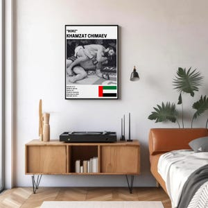 Khamzat Chimaev Poster, Fighter Wall Art Decor, MMA, Borz, Mixed Martial Arts Print