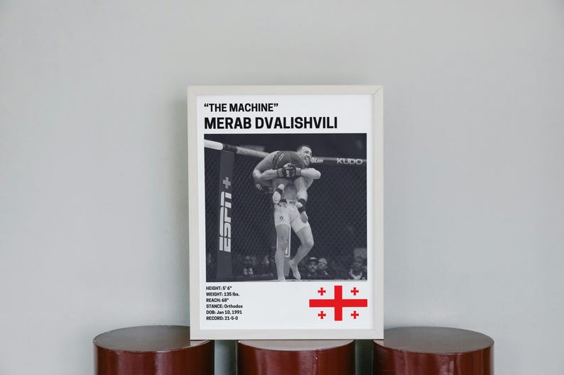 Merab Poster Merab Dvalishvili Poster, Fighter Wall Art Decor, UFC, Mixed Martial ...