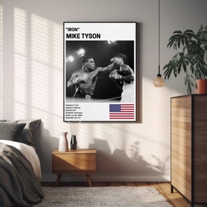 Mike Tyson Poster, Boxer Fighter Wall Art Decor, Iron, Boxing, Boxer,