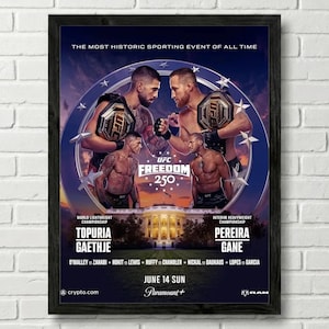 UFC Freedom 250 Poster, Fighter Wall Art, UFC, UFC Print, Ufc Canva for Home Gym, Sports Fan Wall Decor, Man Cave