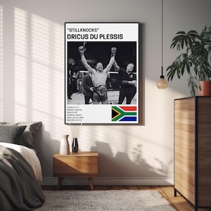 Pôster de Dricus Du Plessis, decoração de parede de lutador, Stillknocks, MMA, impressão de artes marciais mistas