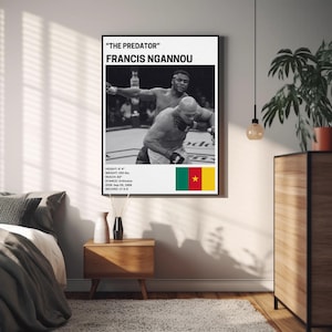 Francis Ngannou Poster, Fighter Wall Art Decor, The Predator, MMA, Mixed Martial Arts Print