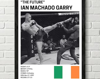 Ian Garry Poster, Fighter Wall Art Decor, UFC, Mixed Martial Arts Print, mma Canva for Home Gym, Sports Fan Wall Decor, Man Cave