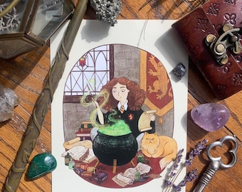 5x7" Art Print: Potions Practice in the Common Room