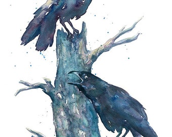 8x10" Art Print: Winter Crows