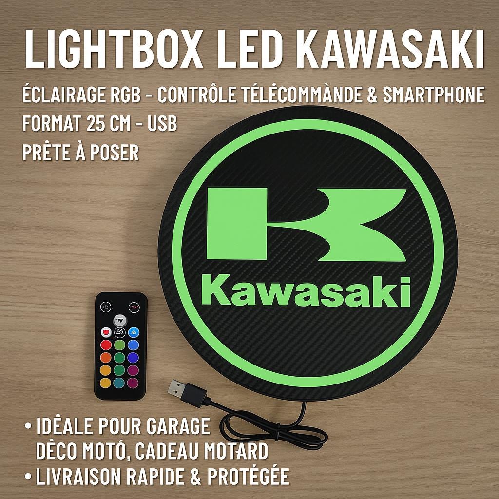 Enseigne Décorative Kawasaki Logo 3D - Accessoire Bureau - Neuve