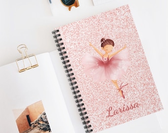 Caderno espiral personalizado de bailarina: Pink Dance Journal
