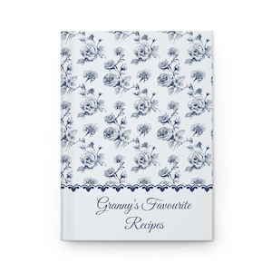 Personalized Vintage Floral Recipe Journal, Hard Cover Cooking Book, Gift for Chefs, Family Memories, Kitchen Decor, Cooking Diary, Keepsake