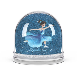 Snow Globe Figurine with Figure Skater Design, Personalized Gifts, Ice Skater Decor, Winter Holiday Decorations, Collectible Keepsake
