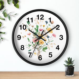 Floral Wall Clock: Vintage-Style Nature-Inspired Home Decor