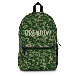 Camouflage Personalized Backpack, Personalized Camo Boys School Backpack, Custom Kids Bag, Back to School Gift, Monogrammed Rucksack