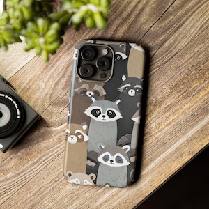 Funda para teléfono con diseño de mapache, regalo para amantes de los animales, funda protectora, carcasa rígida, accesorios únicos para teléfono.
