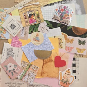 Ephemera Starter Pack of 50 Pieces Accents Paper Bits Assorted Decorative Mixed Media Collage Scrapbooking Junk Journal Items