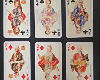 6 Face Cards King, Queen, Jack: Piatnik Playing Cards Vienna, Collect Trade Swap Craft
