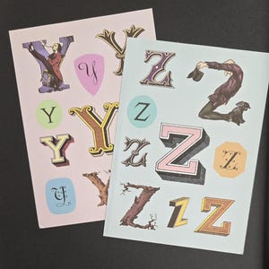 10 Full Sheets of Antiquarian Letter Stickers Alphabet Letter Sticker Pack for Junk Journaling Scrapbooking Decoupage Collage