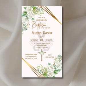 Religious Digital Invitation Baptism First Communion