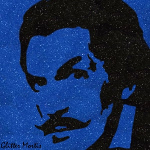 Vincent Price Inspired Retro Horror Home Decor • Spooky Gothic Glitter Art • Dark Pop Art (CLEARANCE)