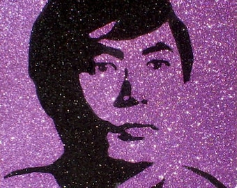 Sulu Star Trek Inspired Classic Sci Fi Art • Geeky Gift • Trekkie Glitter Art
