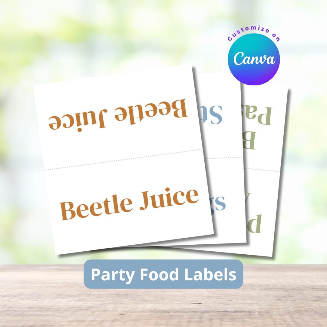 Editable Bug Party Food Labels – Funny Insect Table Cards for Kids 1st ...