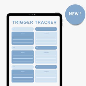 DIGITAL TRIGGER TRACKER, Symptom and trigger log, Digital trigger journal, Headache trigger tracker, Anxiety trigger worksheet Tracker