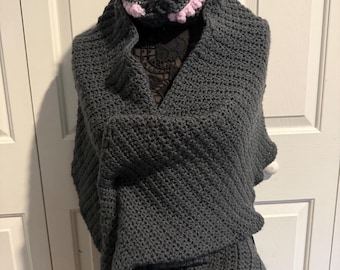 Crochet Sleeved Scarf Wrap