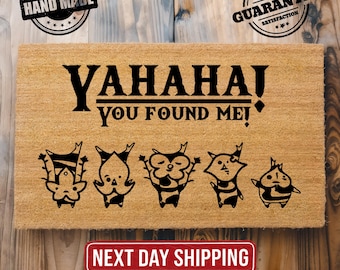 Yahaha You've Found Me Korok Seed Doormat, Legend Of Zelda Creature Mat, Zelda Lover Gift, Nintendo Game Gift, Coir Doormat, Outdoor Mat