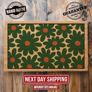 Floral Doormat, Mid Century Modern Style, Stylish Entryway Decor, Floral Design, Home Decor, Housewarming Gift, Front Door Mat, Home Gift