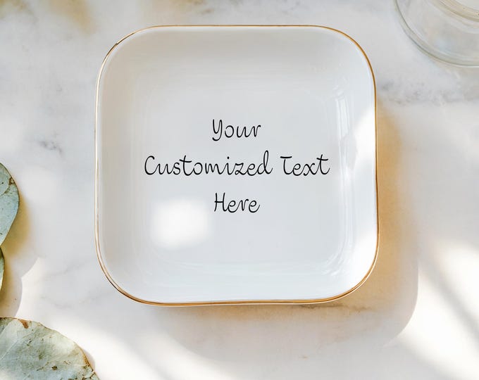 Customized Trinket Dish, Ring Dish Personalized, Customized Gift, Bestie Gift, Heart Shaped Dish, Bridesmaid Gifts, Custom Jewelry Tray