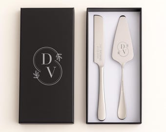 Custom Wedding Cake Knife and Server Set, Keepsake Gift